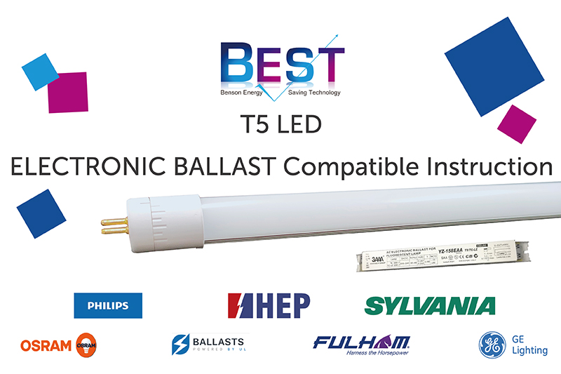 T5 LED tube compatilbe list of ECG -Ballasts.